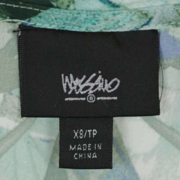 Mossimo Women's XS Green Blue Abstract Woven Scoop Neck Tank Top - Picture 6 of 7